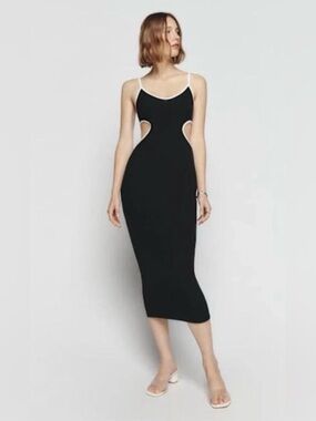 reformation kaila knit dress Reformation Kaila Jersey Wrap Brown Midi Dress Size ES Plus 3X